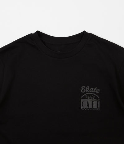 Skateboard Cafe Diner Logo T-Shirt - Black / Black