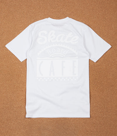 Skateboard Cafe Diner Logo T-Shirt - White / White