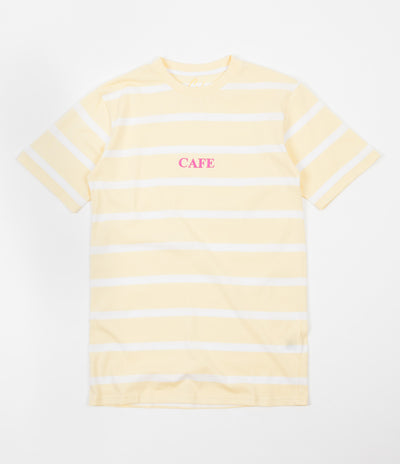 Skateboard Cafe Embroidered Banana Stripe T-Shirt - Banana