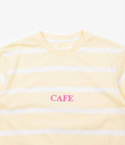 Skateboard Cafe Embroidered Banana Stripe T-Shirt - Banana