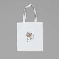 Skateboard Cafe Flower Basket Tote Bag - White thumbnail