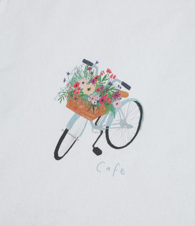 Skateboard Cafe Flower Basket Tote Bag - White