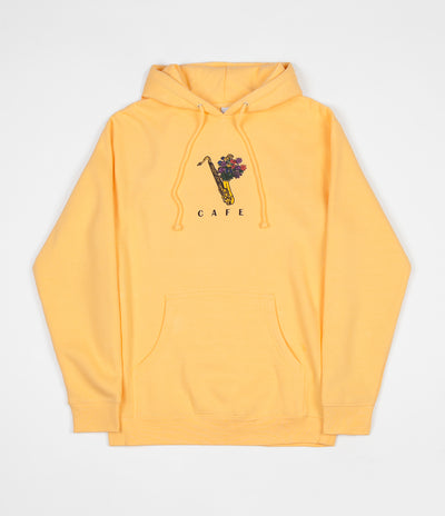 Skateboard Cafe Sax Flowers Hoodie - Peach