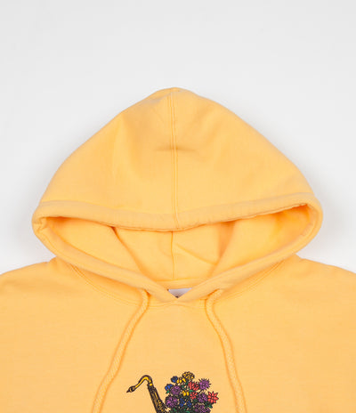 Skateboard Cafe Sax Flowers Hoodie - Peach