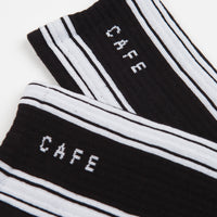 Skateboard Cafe Stripe Hi Socks - Black / White thumbnail