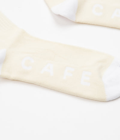 Skateboard Cafe Stripe Socks - Cream