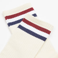 Skateboard Cafe Stripe Socks - Cream thumbnail