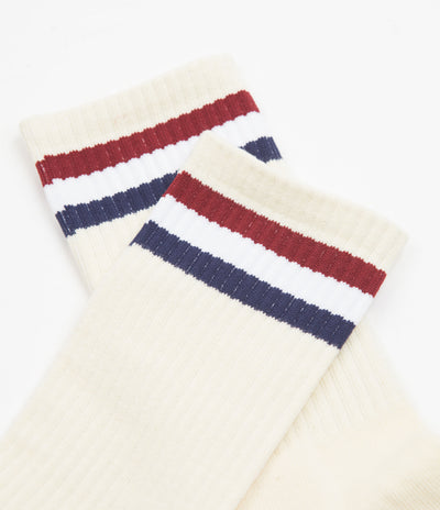 Skateboard Cafe Stripe Socks - Cream