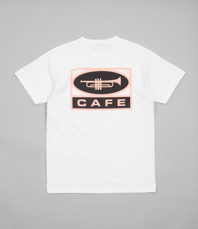 Skateboard Cafe Trumpet Logo T-Shirt - White / Pink / Black