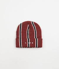 Skateboard Cafe Vertical Stripe Beanie - Burgundy / Black / White