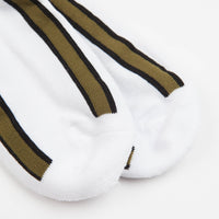 Skateboard Cafe Vertical Stripe Socks - White / Olive / Black thumbnail