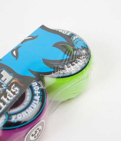 Spitfire Formula Four Conical 99DU Razzle Mash Up Wheels - 53mm - Green / Purple / Pink / Yellow