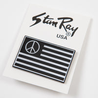 Stan Ray Peace Stripe Pin Badge - Black / White thumbnail