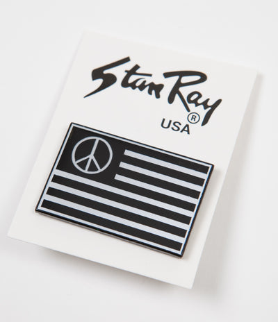 Stan Ray Peace Stripe Pin Badge - Black / White