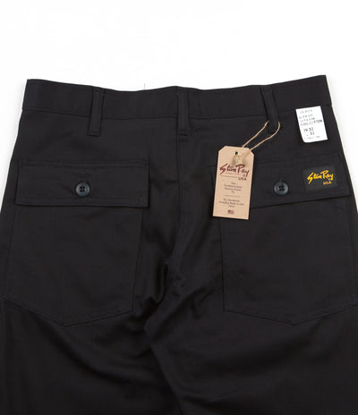 Stan Ray Slim Fit 4 Pocket Fatigue Trousers - Black Twill