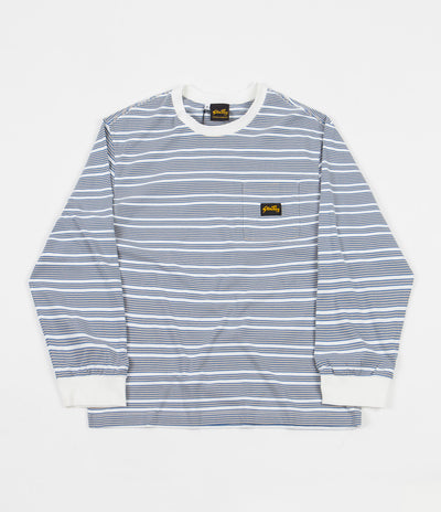 Stan Ray Yarn Dye Stripe Narrow Long Sleeve T-Shirt - Clean Blue