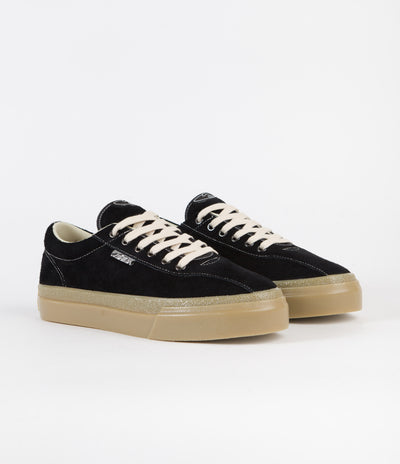 Stepney Workers Club Dellow Raw Suede Shoes - Black / Gum