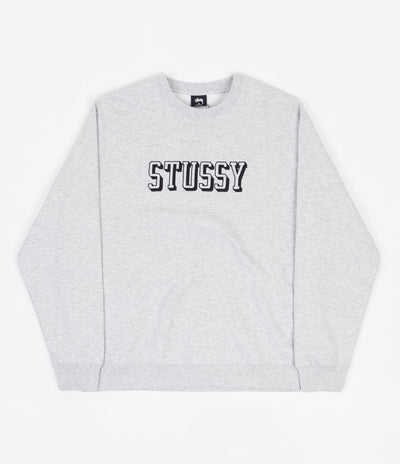 Stussy 3D Collegiate Applique Crewneck Sweatshirt - Ash Heather