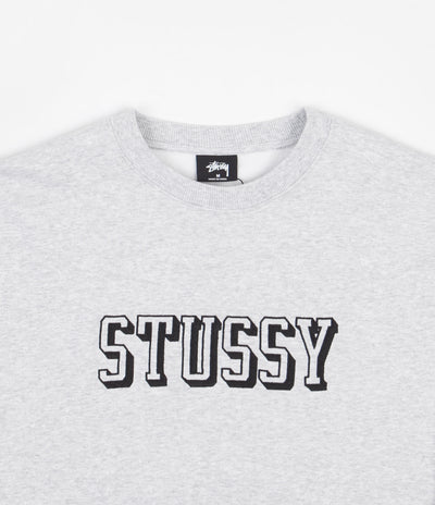 Stussy 3D Collegiate Applique Crewneck Sweatshirt - Ash Heather