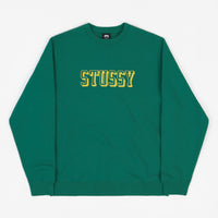 Stussy 3D Collegiate Applique Crewneck Sweatshirt - Dark Green thumbnail