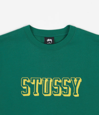 Stussy 3D Collegiate Applique Crewneck Sweatshirt - Dark Green