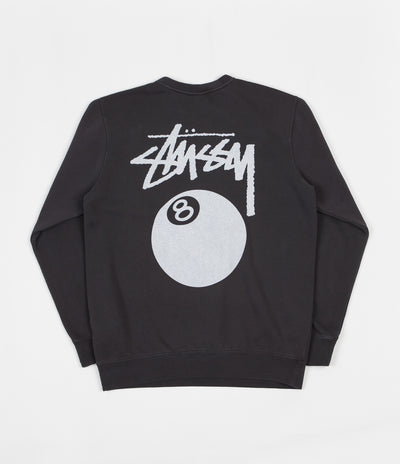 Stussy 8 Ball Pigment Dyed Crewneck Sweatshirt - Black