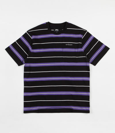 Stussy Alex Stripe T-Shirt - Black