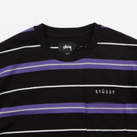 Stussy Alex Stripe T-Shirt - Black thumbnail