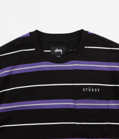 Stussy Alex Stripe T-Shirt - Black