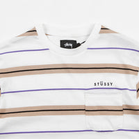 Stussy Alex Stripe T-Shirt - White thumbnail