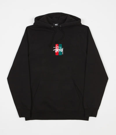 Stussy Bars Logo Applique Hoodie - Black