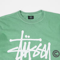 Stussy Basic Logo Pigment Dyed T-Shirt - Moss thumbnail