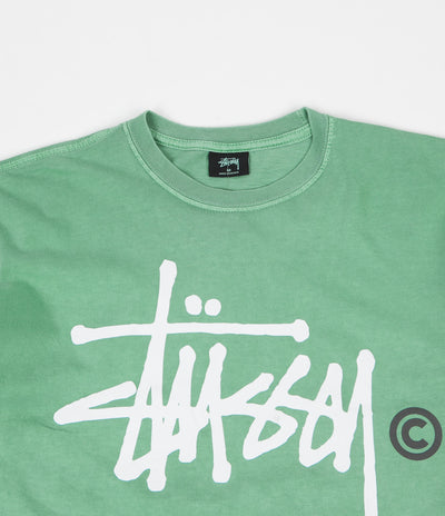 Stussy Basic Logo Pigment Dyed T-Shirt - Moss