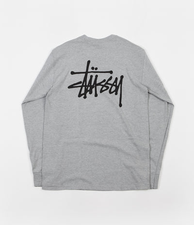 Stussy Basic Stussy Long Sleeve T-Shirt - Grey Heather