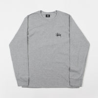 Stussy Basic Stussy Long Sleeve T-Shirt - Grey Heather thumbnail