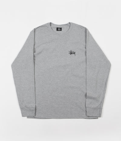 Stussy Basic Stussy Long Sleeve T-Shirt - Grey Heather