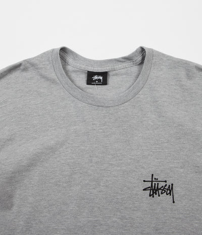 Stussy Basic Stussy Long Sleeve T-Shirt - Grey Heather