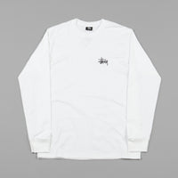 Stussy Basic Stussy Long Sleeve T-Shirt - White thumbnail