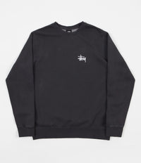 Stussy Basic Stussy Pigment Dyed Crewneck Sweatshirt - Black