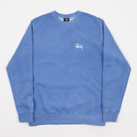 Stussy Basic Stussy Pigment Dyed Crewneck Sweatshirt - Blue thumbnail