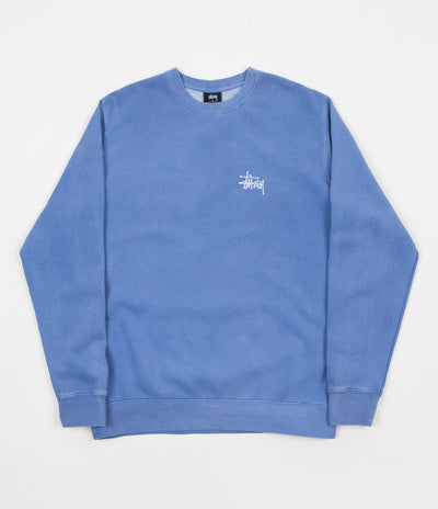 Stussy Basic Stussy Pigment Dyed Crewneck Sweatshirt - Blue