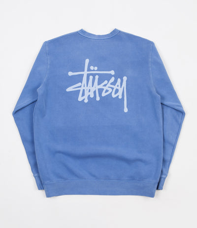 Stussy Basic Stussy Pigment Dyed Crewneck Sweatshirt - Blue