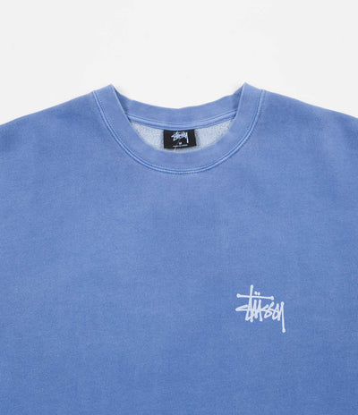 Stussy Basic Stussy Pigment Dyed Crewneck Sweatshirt - Blue