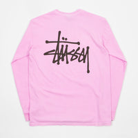 Stussy Basic Stussy Pigment Dyed Long Sleeve T-Shirt - Pink thumbnail