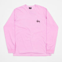 Stussy Basic Stussy Pigment Dyed Long Sleeve T-Shirt - Pink thumbnail