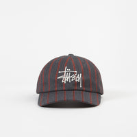 Stussy Big Logo Striped Low Pro Cap - Charcoal thumbnail