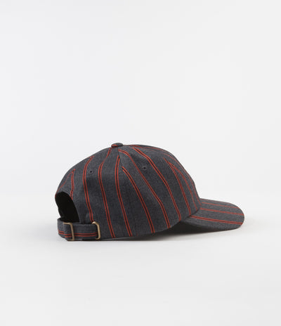 Stussy Big Logo Striped Low Pro Cap - Charcoal