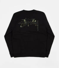 Stussy Camo Stock Crewneck Sweatshirt - Black