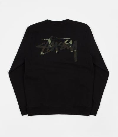 Stussy Camo Stock Crewneck Sweatshirt - Black