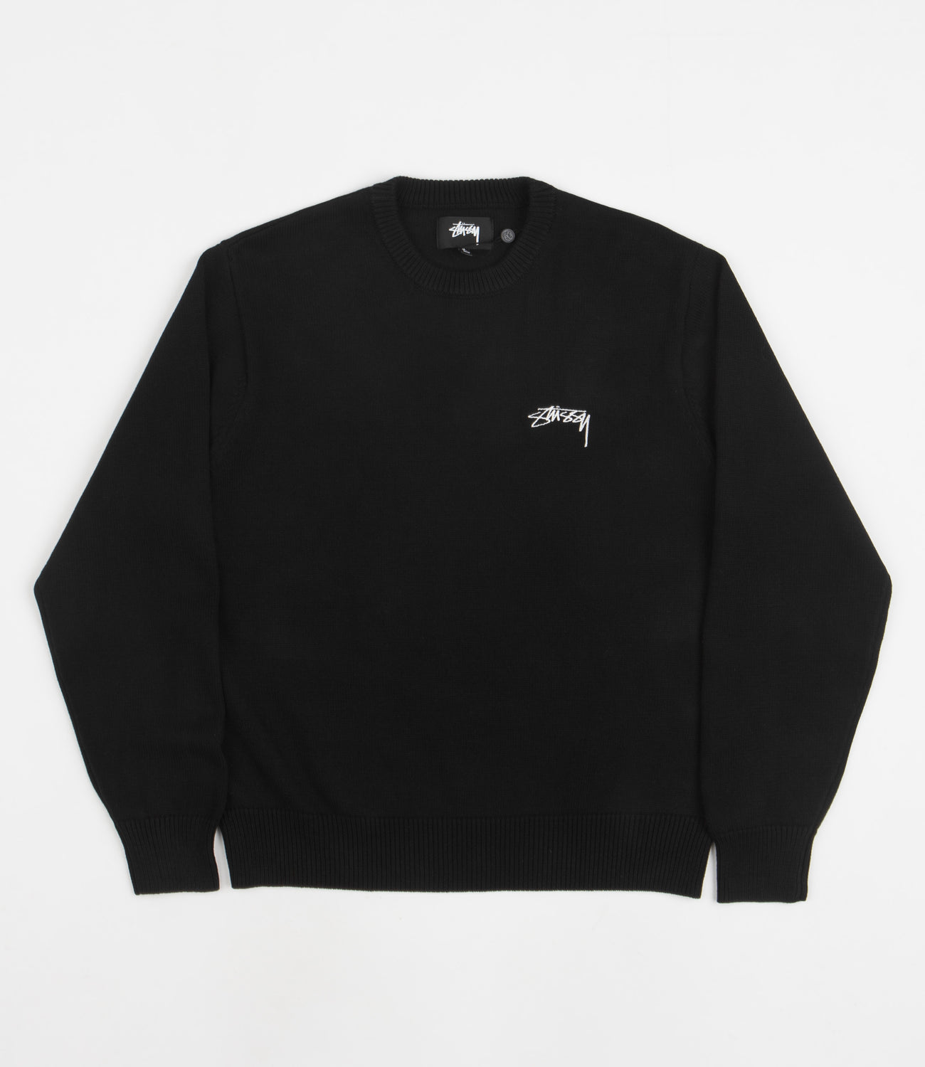 Stussy Care Label Crewneck Sweatshirt - Black | Flatspot